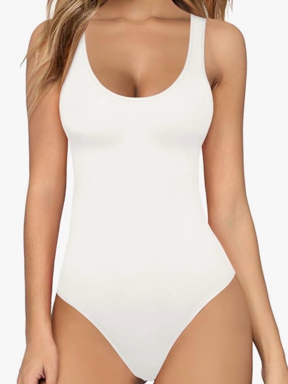 NWT MANGOPOP Tank Top Bodysuit Scoop Neck Sleeveless Body Suits